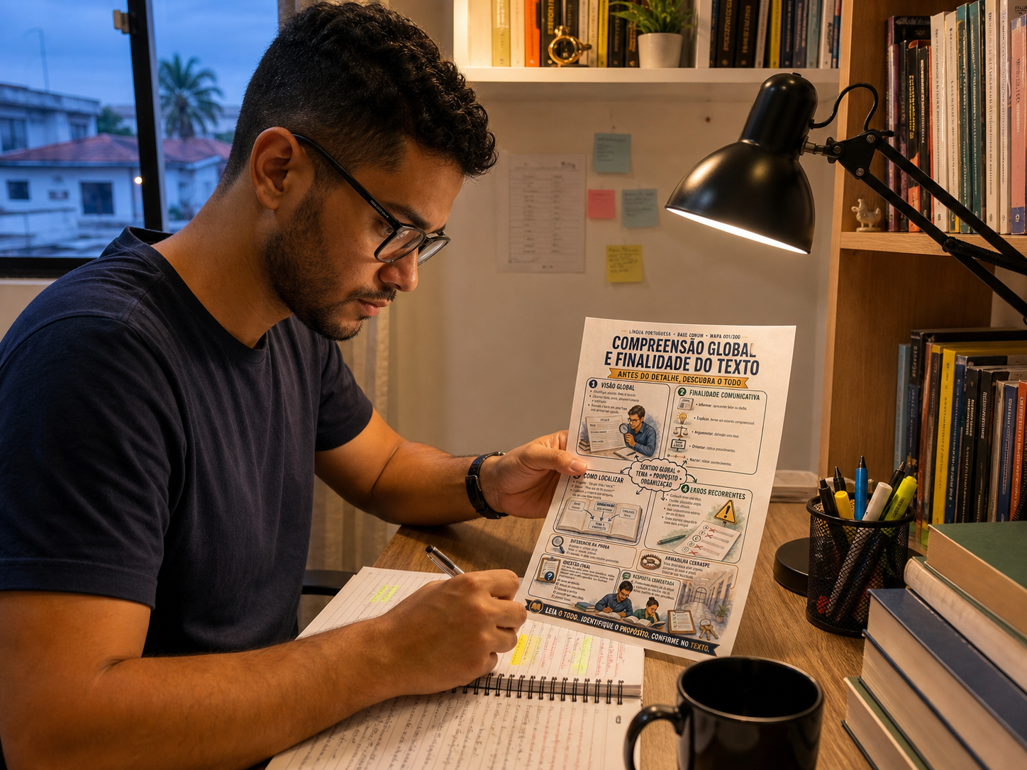 Candidato estudando mapa impresso