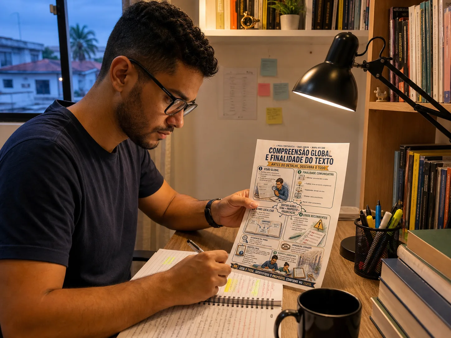 Candidato estudando mapa impresso