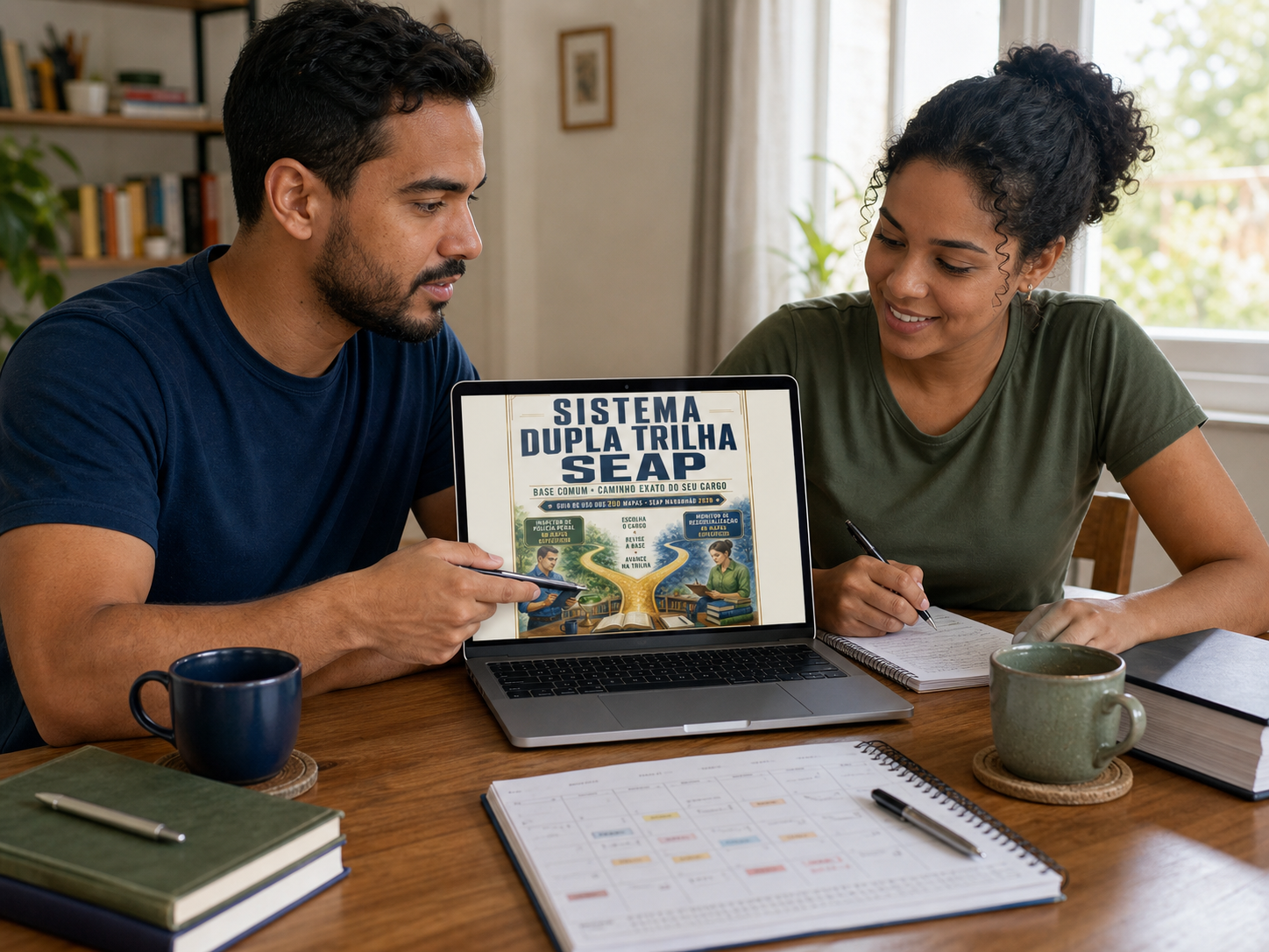 Candidatos planejando a trilha de estudos